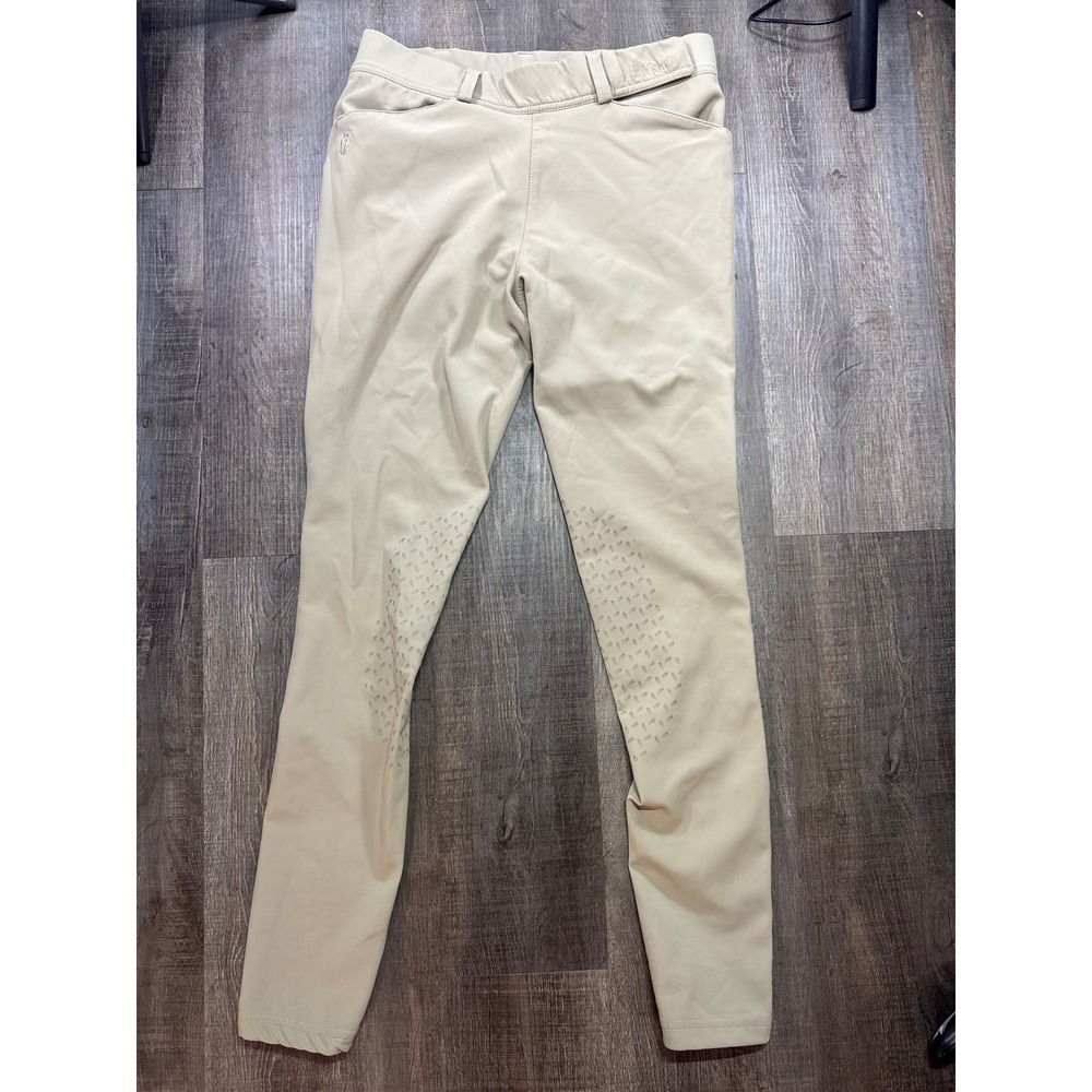 Irideon Womens Tan Beige Equestrian Riding Breeches Knee Patch Size 28